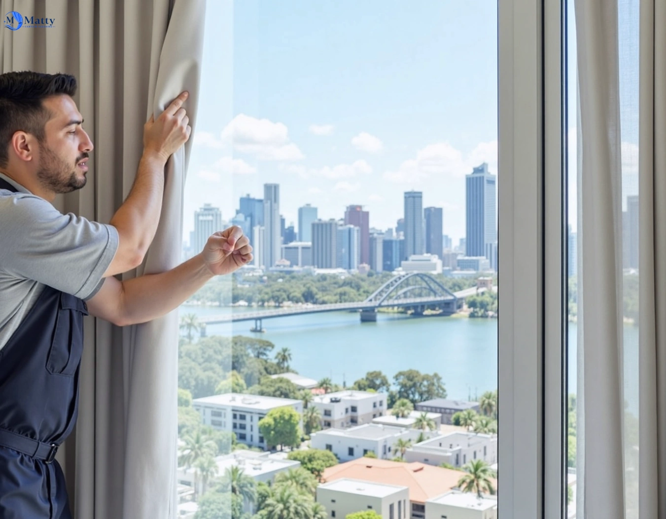 Professional curtain steam cleaning service molendinar QLD by Matty Curtain Cleaning
